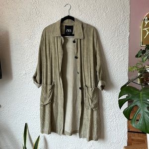 S Zara Olive Trench Coat